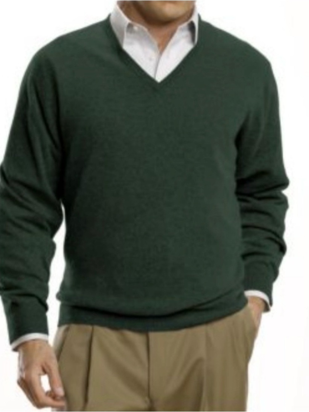 Jos. A. Bank Men's V-Neck Sweater - Hunter Green